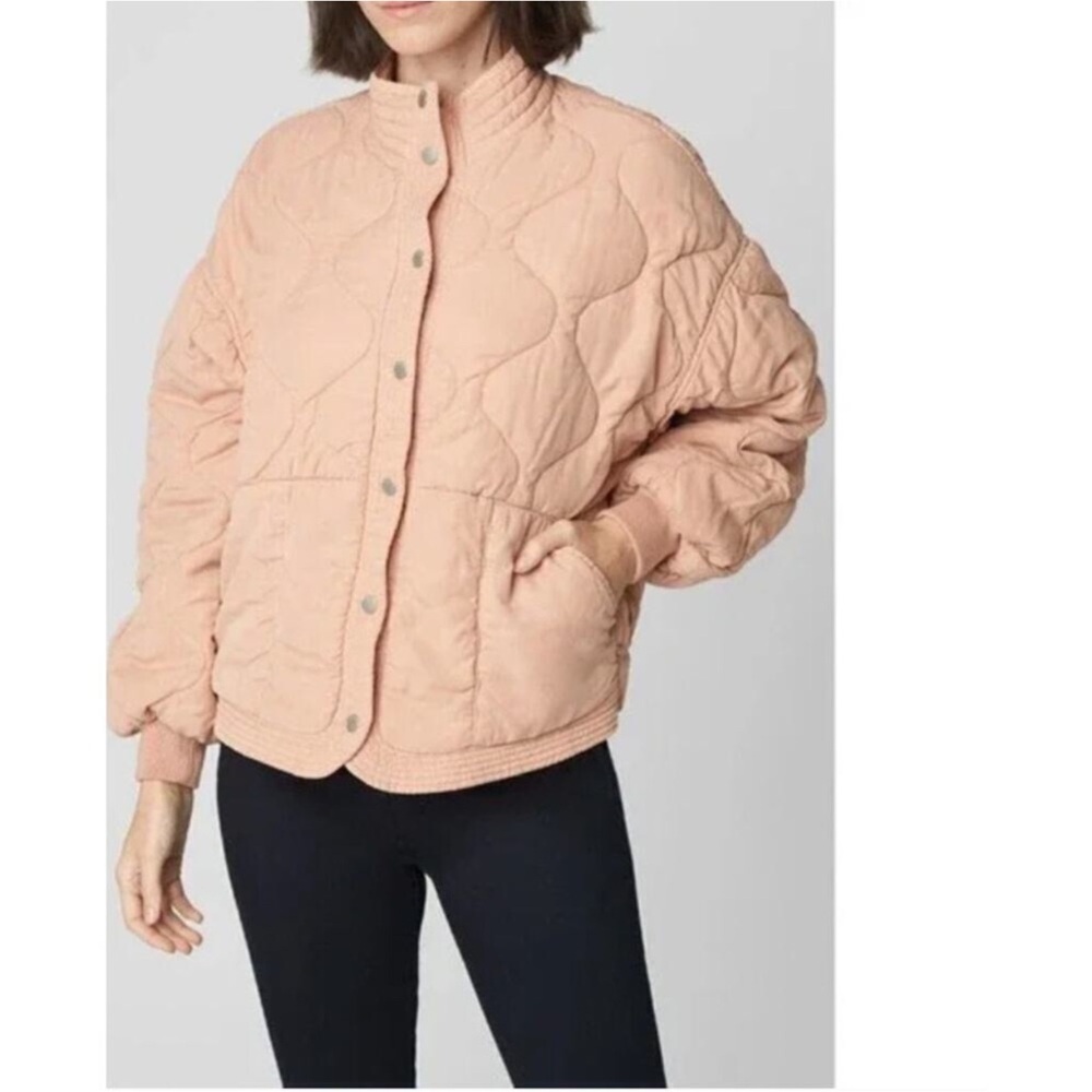 Anthro BLANK NYC Blush Pink Quilted Bomber Jacket - Picture 7 of 15